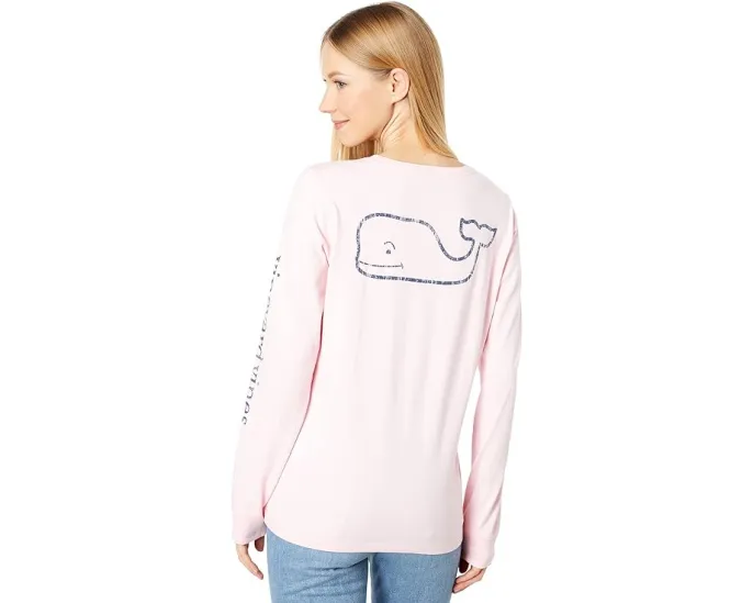 Футболка Vineyard Vines с длинным рукавом и принтом кита в винтажном стиле