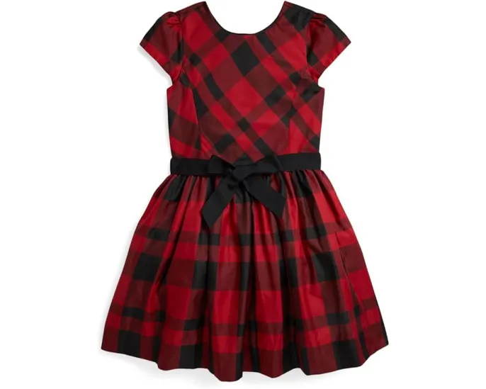 Платье из тафты в клетку для подростков Polo Ralph Lauren Kids