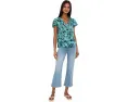 CeCe топ с цветочным принтом и рукавами Floral Shirred Flutter Sleeve