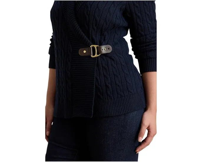 Свитер Lauren Ralph Lauren Plus Size из хлопка с пряжкой