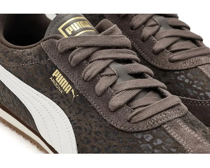 Кроссовки Puma Arizona Cat из замши с анималистичным принтом в бронзово-белых тонах