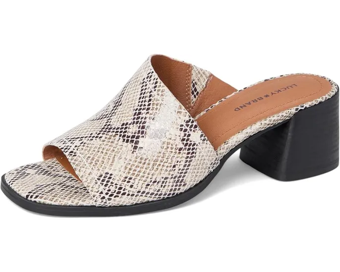 Босоножки Lucky Brand Jamira Asymmetrical Mule с квадратным носком и устойчивым каблуком