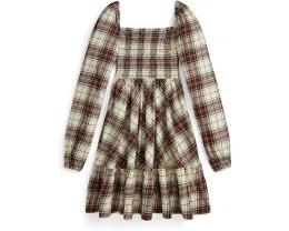 Хлопковое платье в клетку с рюшами Polo Ralph Lauren Kids для старших детей