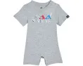 Детский комбинезон adidas Kids с короткими рукавами и логотипом 3-Bar из хлопка и полиэстера