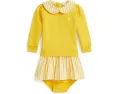 Платье и шортики Polo Ralph Lauren Kids из петлевого флиса в полоску для младенцев