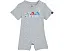 Детский комбинезон adidas Kids с короткими рукавами и логотипом 3-Bar из хлопка и полиэстера
