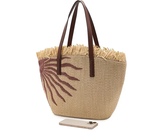 Плетеная сумка-корзина Printed Raffia Basket Bag от FARM Rio