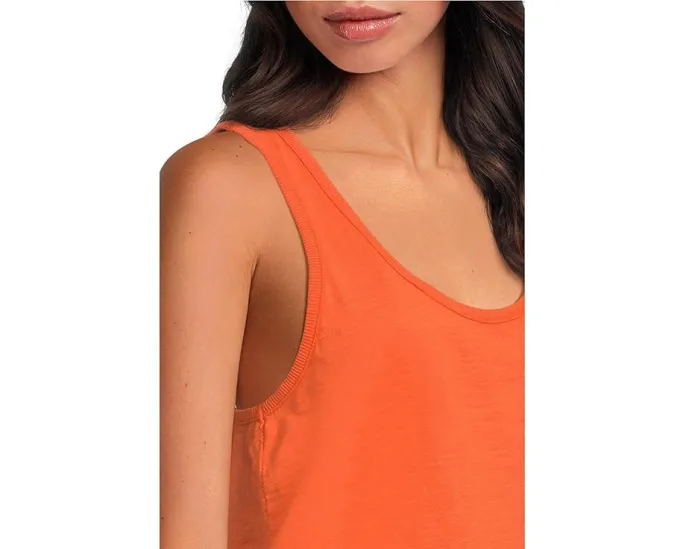 Хлопковый топ Mod-o-doc с круглым вырезом и фигурным подолом