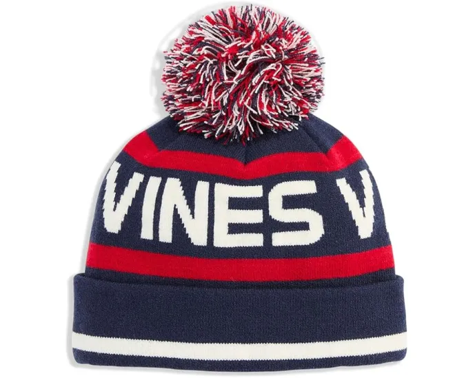 Вязаная шапка Vineyard Vines Text Logo Pom Beanie с помпоном