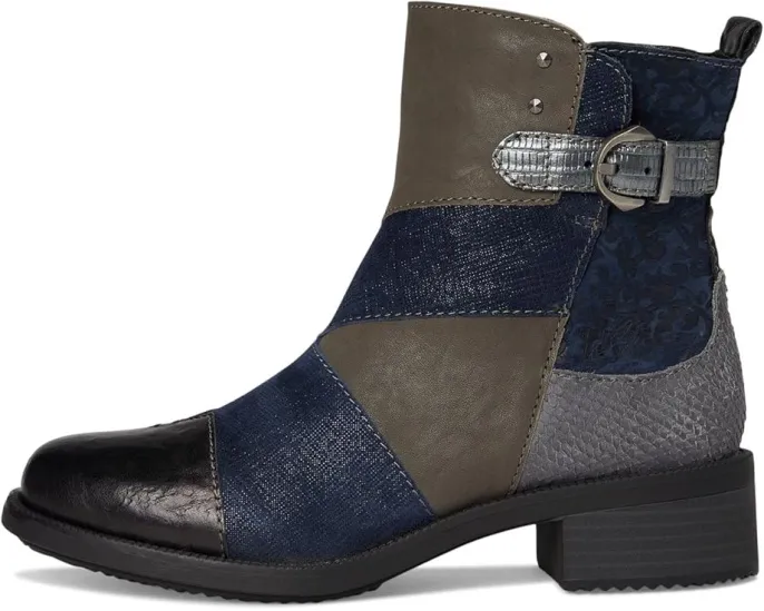 Ботильоны Swinger в patchwork дизайне из кожи и замши с боковой молнией David Tate