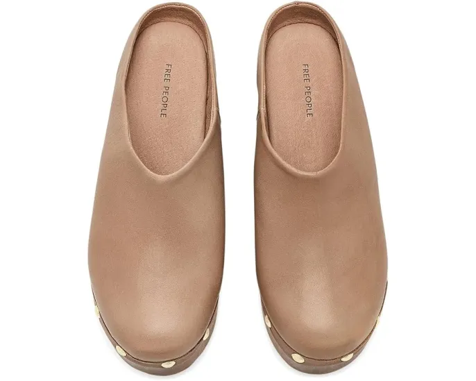 Free People Сабо Calli с квадратным носком Кожаные Tan