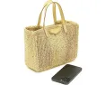 Мини сумка тоут Rebecca Minkoff Mini Tote из соломки с полосатым узором