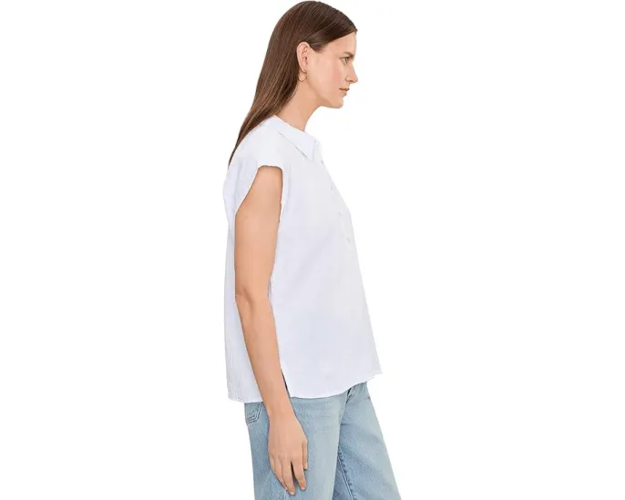 Gauze Sleeveless Henley Shirt