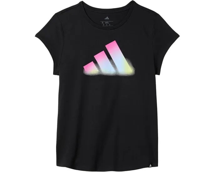 Футболка adidas Kids Essential Heather с принтом и удлиненным подолом