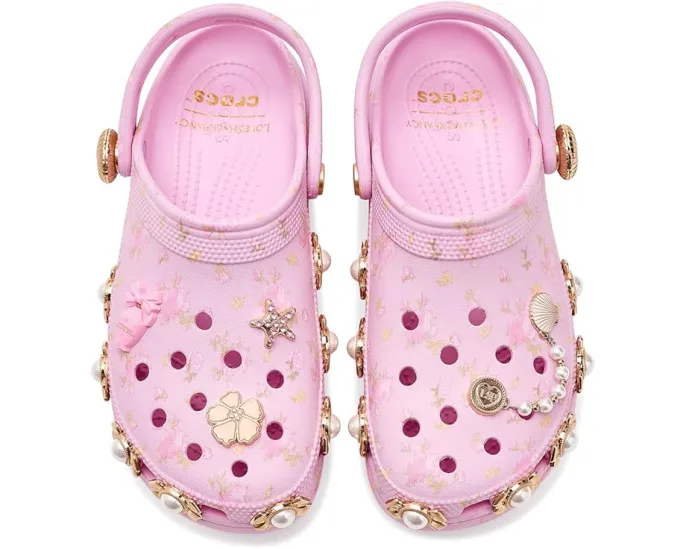 Классические платформенные клоги LoveShackFancy от Crocs с цветочным принтом