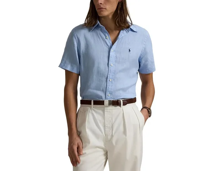 Классическая льняная рубашка с коротким рукавом от Polo Ralph Lauren