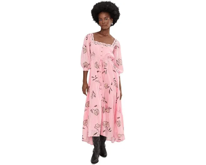 Макси-платье Free People Morning Meadows с длинным рукавом