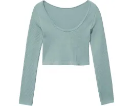 Футболка MANGO Lipat для подростков с длинным рукавом и заниженной линией талии