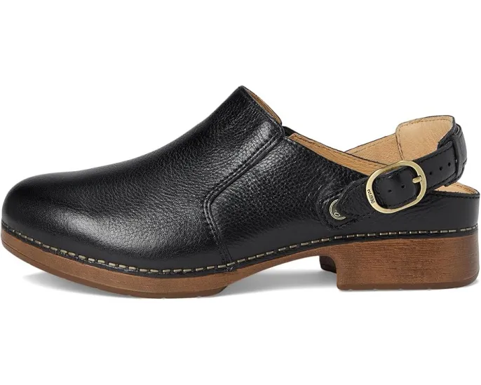 Dansko Millie самые низкие клоги с пряжкой и вощеной кожей