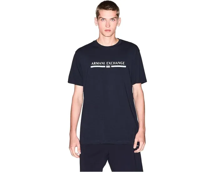 Футболка Armani Exchange с логотипом 1991 на груди из хлопка