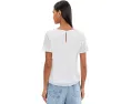 3D Flower Applique Crew Neck Top