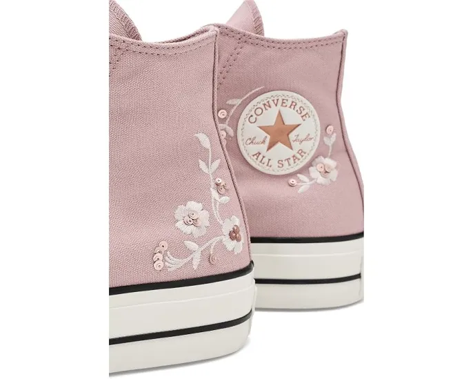 Кеды Converse Chuck Taylor All Star Lift Platform с пайетками и цветами