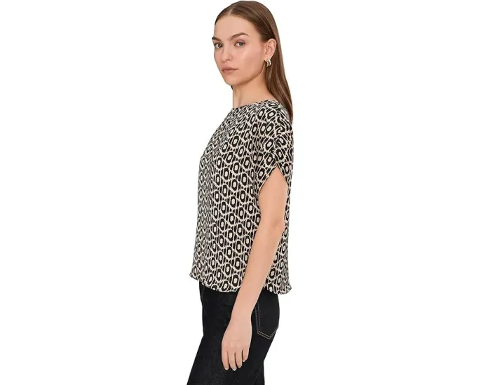 Футболка NIC+ZOE Lacy Diamonds с блестящей отделкой и запахом на спине