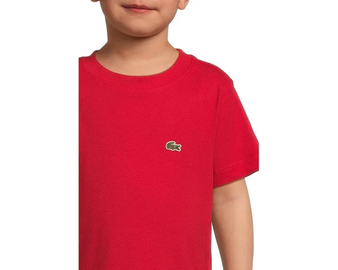 Футболка Lacoste Kids Core Tee из хлопка с вышитым крокодилом