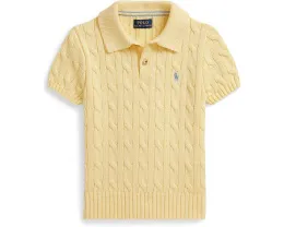 Детский свитер поло Polo Ralph Lauren Kids с жаккардовым узором и короткими рукавами