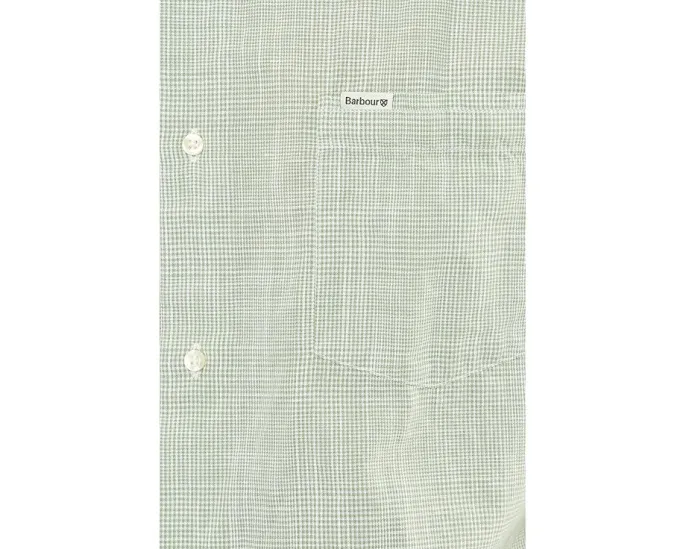 Barbour рубашка Fleming Linen Blend с коротким рукавом и клеткой