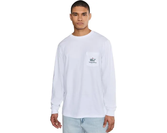 Футболка Vineyard Vines Golf Ball Whale с длинным рукавом и принтом