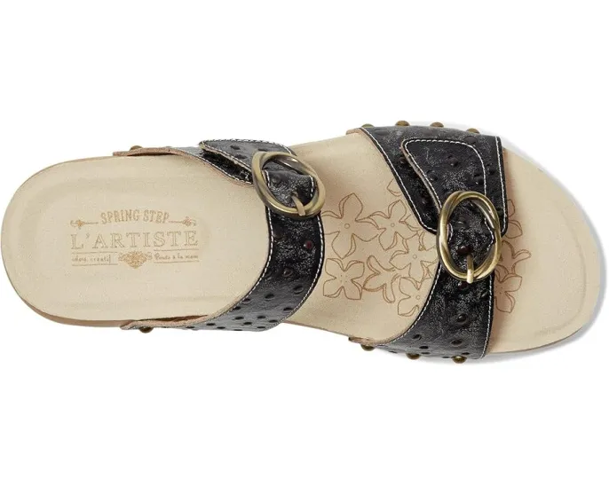 Сандалии Nostalgish с двумя ремешками и клиновидным каблуком