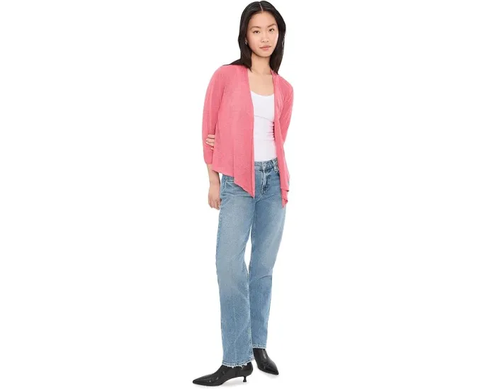 Кардиган NIC+ZOE Slub Knit с V-образным вырезом и рукавом 3/4