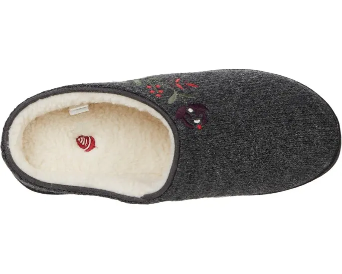 Тапочки Acorn Flora Hoodback с искусственной шерстью и подошвой для дома и улицы