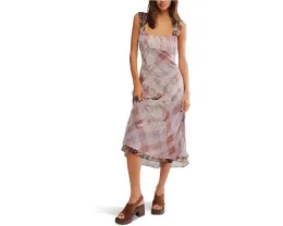 Платье миди Free People Morning Dew с квадратным вырезом и смешанным принтом