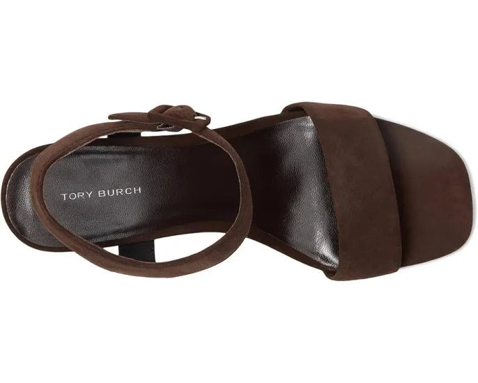 Сандалии Tory Burch Double T City на удобном каблуке 55 мм с хлопковым верхом