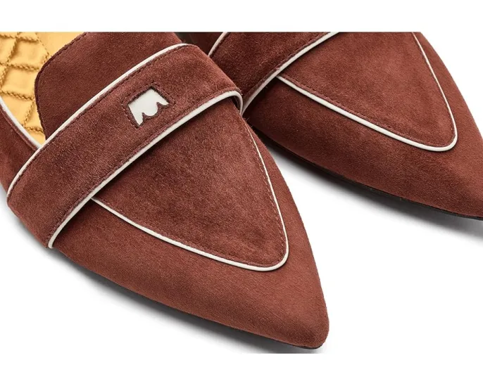 Ботинки Sparrow Loafers из замши с квадратным носком и каблуком от Birdies