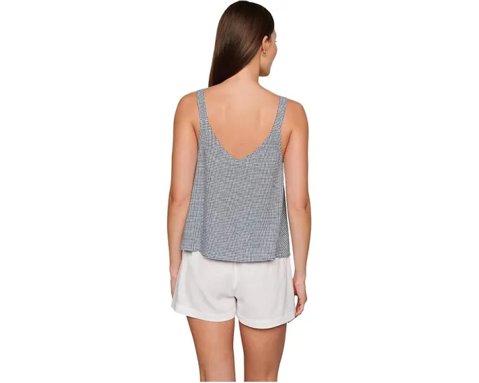 Майка Eberjey с V-образным вырезом из смеси льна с широкими бретелями