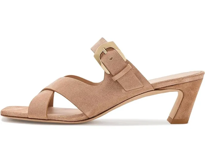 Сланцы Stuart Weitzman Sai Slides 50 на устойчивом каблуке с квадратным носком