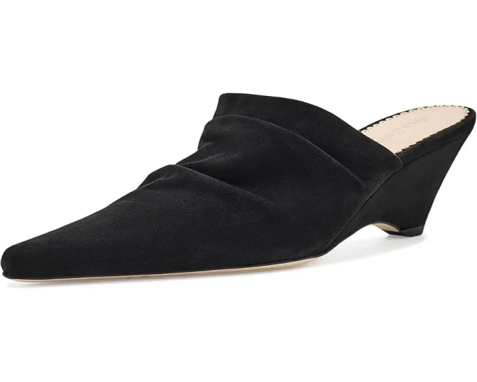 Cinq à Sept Sonia Curved Wedge Mules замшевые мюли на изогнутом каблуке
