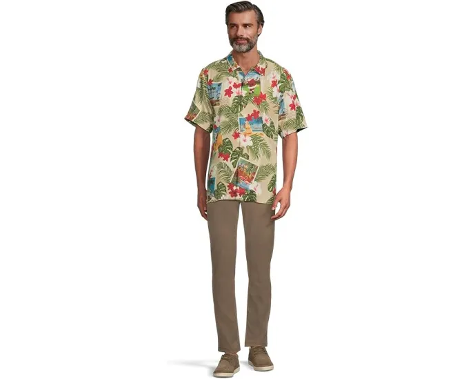 Рубашка Tommy Bahama Santas Day Off из шелка с праздничным принтом