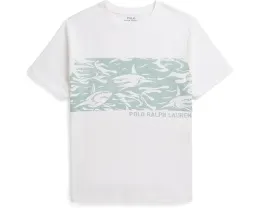 Футболка Polo Ralph Lauren Kids с принтом акулы из хлопкового джерси