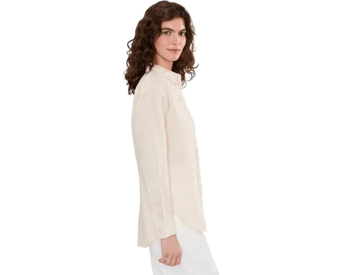 Свободная льняная рубашка Lauren Ralph Lauren из маскарпоне