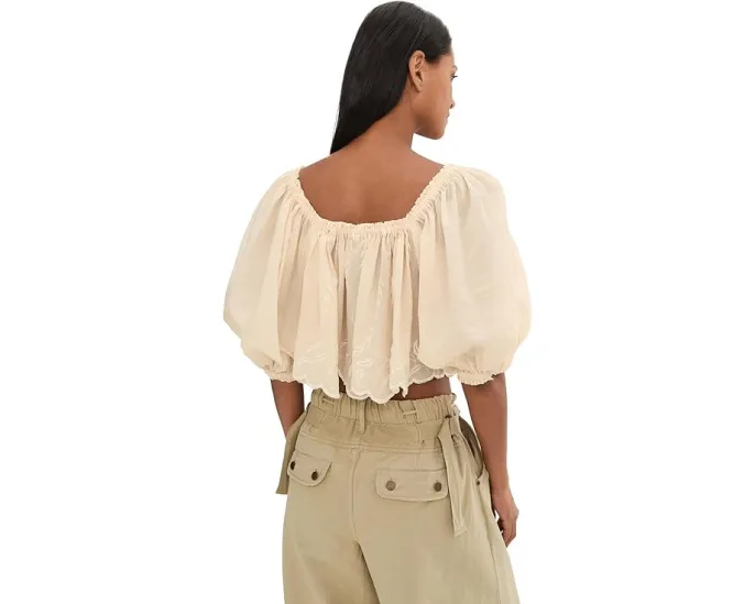 Free People Топ Bali Daydream Melody с квадратным вырезом и вышивкой