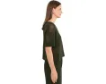 Органический льняной хлопковый свитер Eileen Fisher с круглым вырезом и коротким рукавом