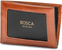 Компактный кошелек Bosca для выходных из состаренной кожи