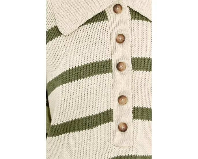 Свитер-поло Sunwashed Cotton с полосками от Faherty