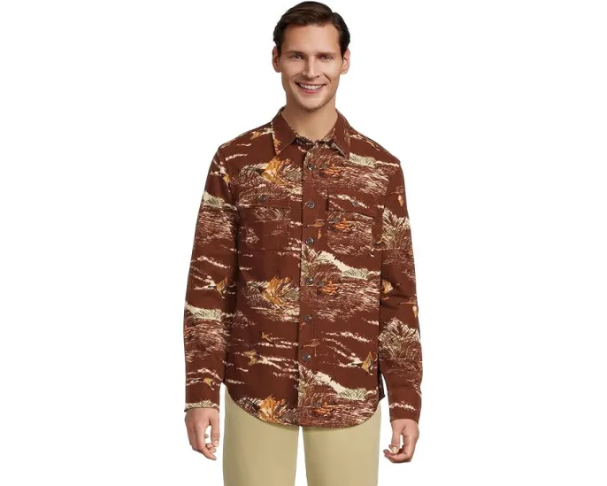 Рубашка L.L.Bean Signature 1933 из замши с длинным рукавом и узором классического кроя