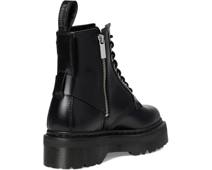 Ботинки Dr. Martens 1460 Quad Harness с 8 люверсами из глянцевой кожи и контрастной фурнитурой