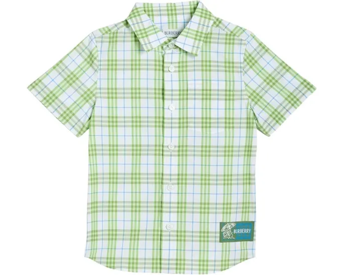 Burberry Kids рубашка Owen с клетчатым принтом и накладным карманом
